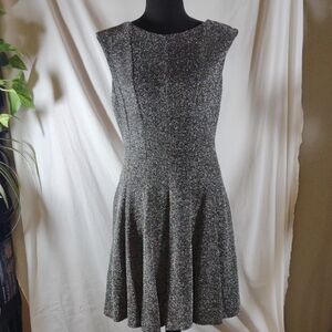 NWOT Covington Elegant Black & Metallic Silver Midi Dress - Sz. 8